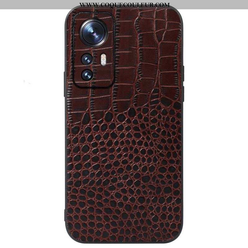 Coque Xiaomi 12 Pro Cuir Effet Peau de Crocodile