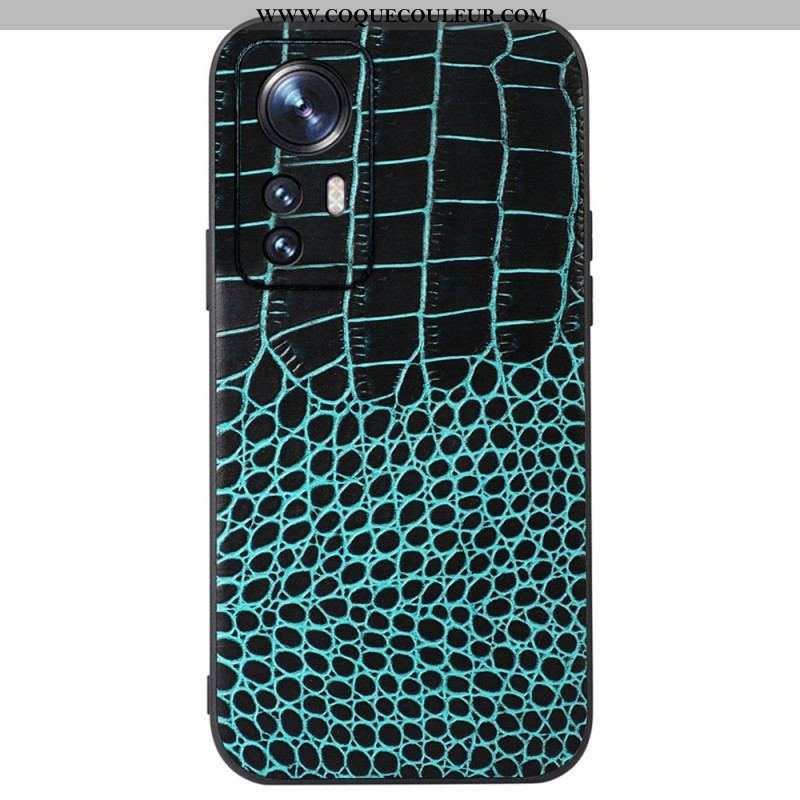 Coque Xiaomi 12 Pro Cuir Effet Peau de Crocodile