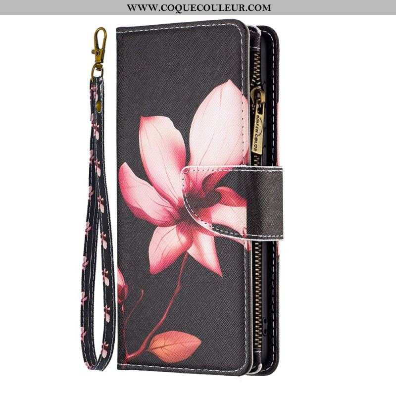 Housse Xiaomi 13 Pro Poche Zippée Fleur