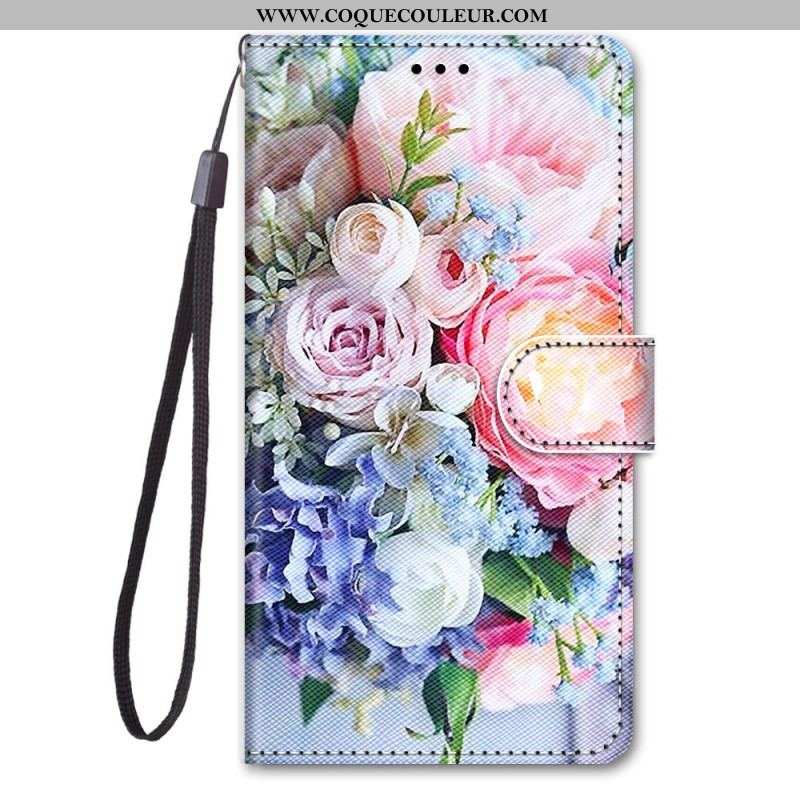 Housse Xiaomi 13 Pro Florale avec Lanière