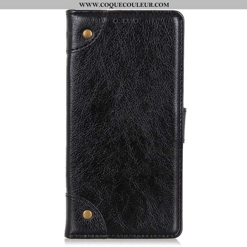 Housse Xiaomi 13 Pro Style Cuir Nappa Rivets Vintage