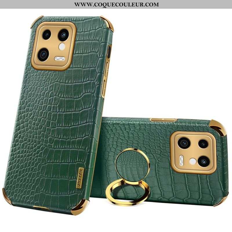 Coque Xiaomi 13 Effet Crocodile avec Anneau