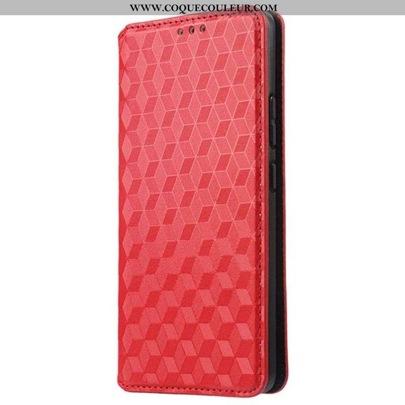 Flip Cover Xiaomi Redmi A1 Effet Cuir Cubes 3D