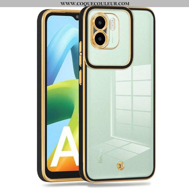 Coque Xiaomi Redmi A1 Transparente Rebords Style Métal