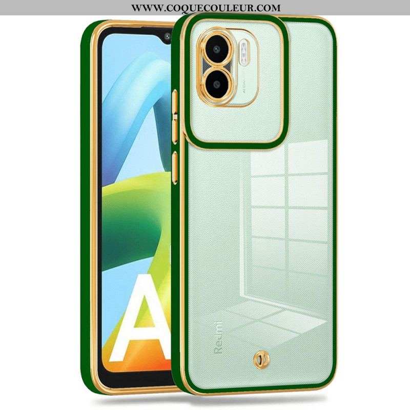 Coque Xiaomi Redmi A1 Transparente Rebords Style Métal