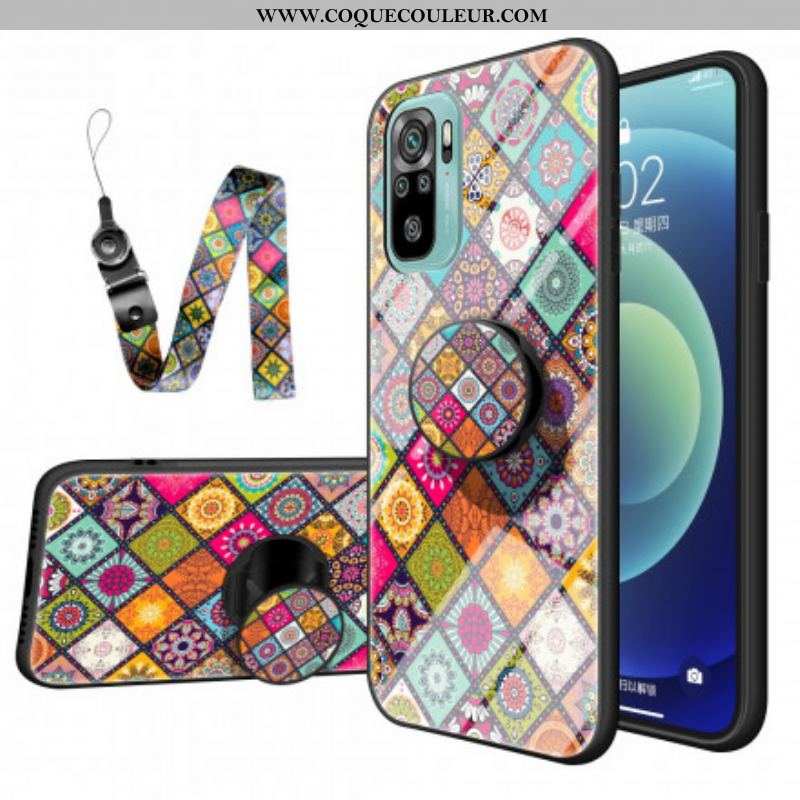 Coque Xiaomi Redmi Note 10/10S/Poco M5s Support Magnétique Patchwork