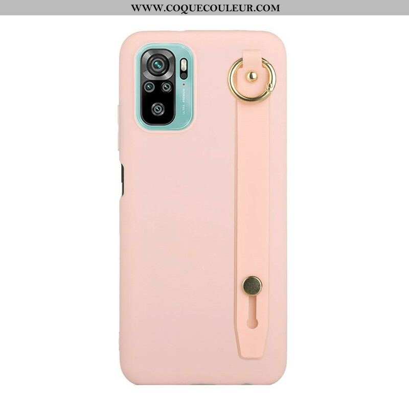 Coque Xiaomi Redmi Note 10/10S/Poco M5s Silicone avec Sangle Support