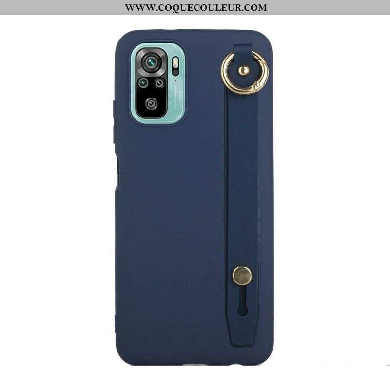 Coque Xiaomi Redmi Note 10/10S/Poco M5s Silicone avec Sangle Support