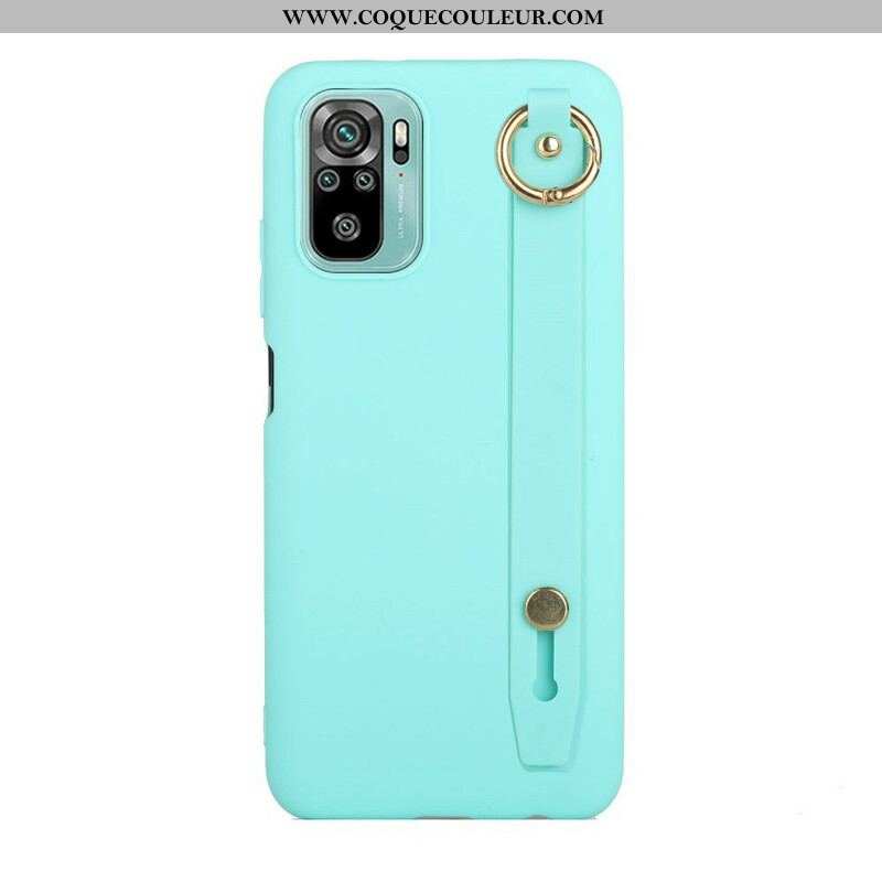 Coque Xiaomi Redmi Note 10/10S/Poco M5s Silicone avec Sangle Support