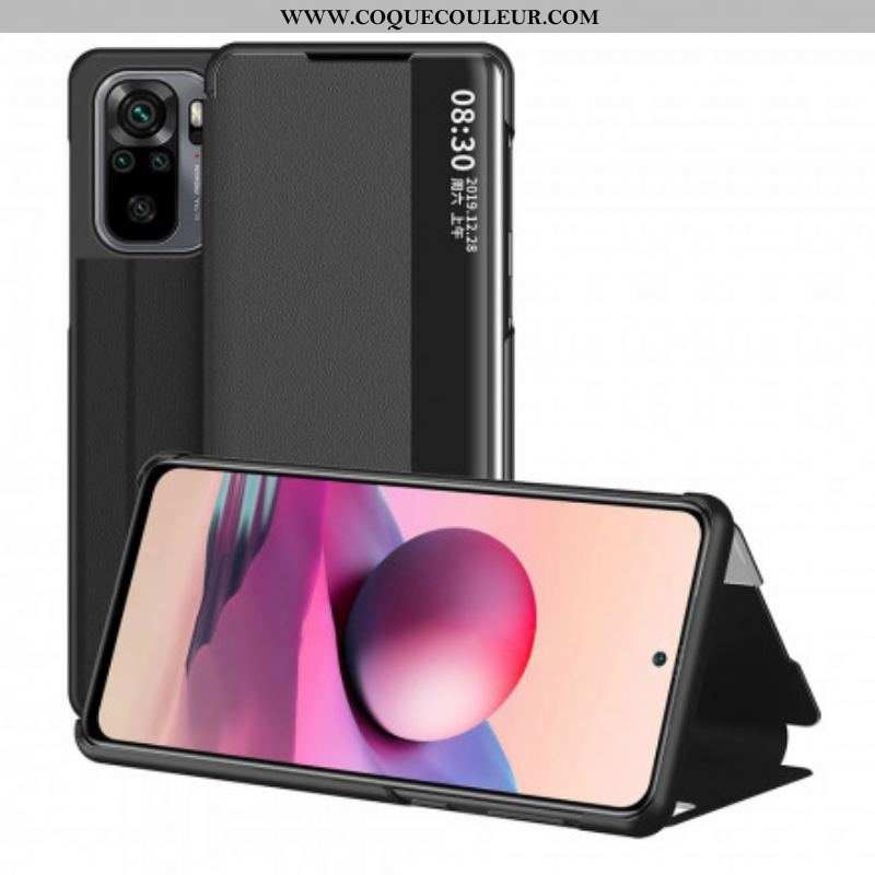 View Cover Xiaomi Redmi Note 10/10S/Poco M5s Simili Cuir Premium