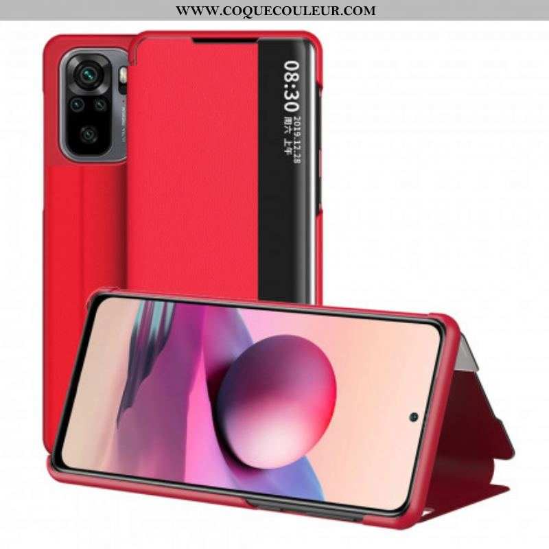 View Cover Xiaomi Redmi Note 10/10S/Poco M5s Simili Cuir Premium