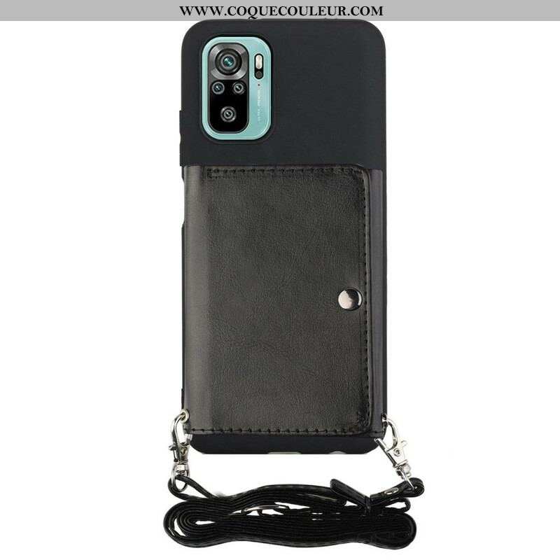 Coque Xiaomi Redmi Note 10/10S/Poco M5s à Bandoulière Porte-cartes