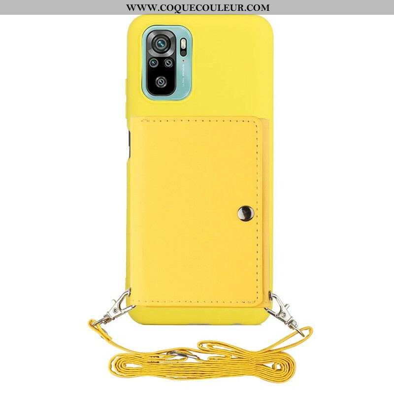 Coque Xiaomi Redmi Note 10/10S/Poco M5s à Bandoulière Porte-cartes