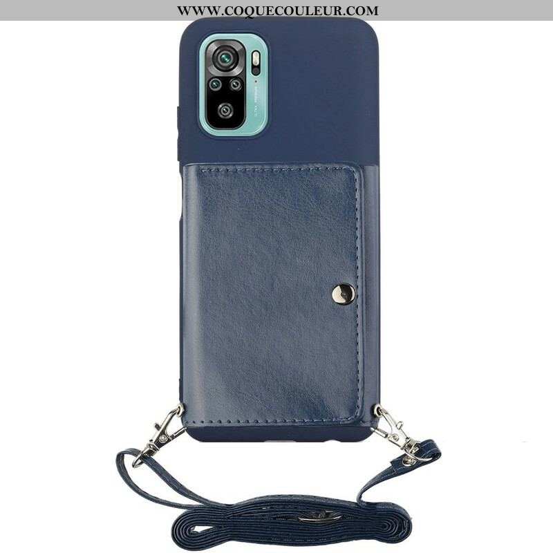 Coque Xiaomi Redmi Note 10/10S/Poco M5s à Bandoulière Porte-cartes