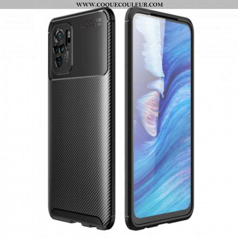 Coque Xiaomi Redmi Note 10/10S/Poco M5s Flexible Texture Fibre Carbone