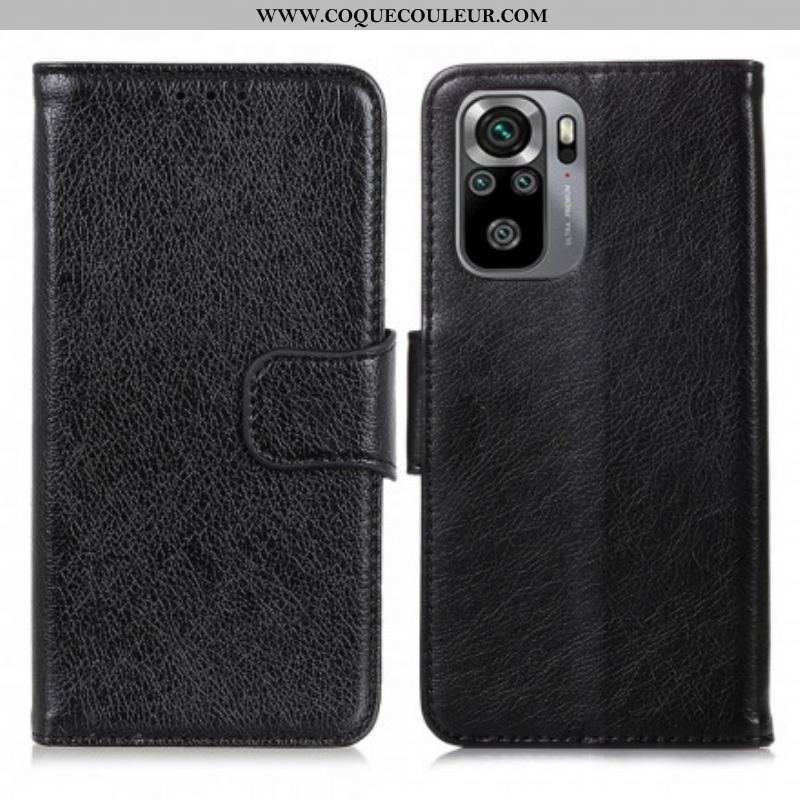 Housse Xiaomi Redmi Note 10/10S/Poco M5s Cuir Nappa Fendu