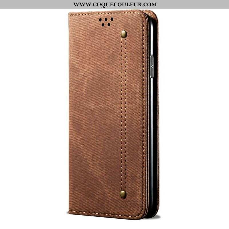 Flip Cover Xiaomi Redmi Note 10 5G / Poco M3 Pro 5G Tissu Jeans