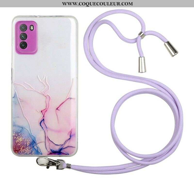 Coque Xiaomi Redmi Note 10 5G / Poco M3 Pro 5G à Cordon Marbre