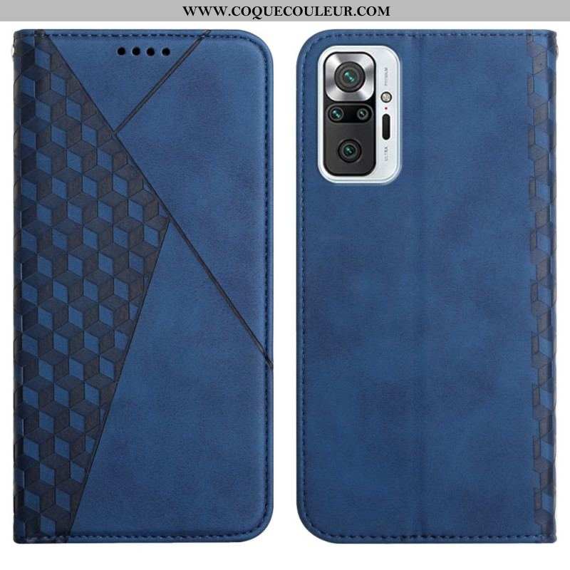 Flip Cover Xiaomi Redmi Note 10 Pro Effet Cuir Géo