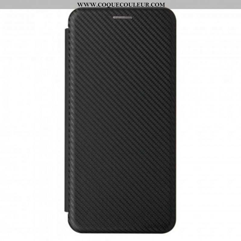 Flip Cover Xiaomi Redmi Note 10 Pro Fibre Carbone avec Anneau Support