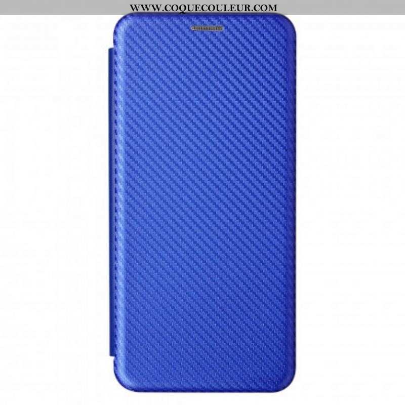 Flip Cover Xiaomi Redmi Note 10 Pro Fibre Carbone avec Anneau Support