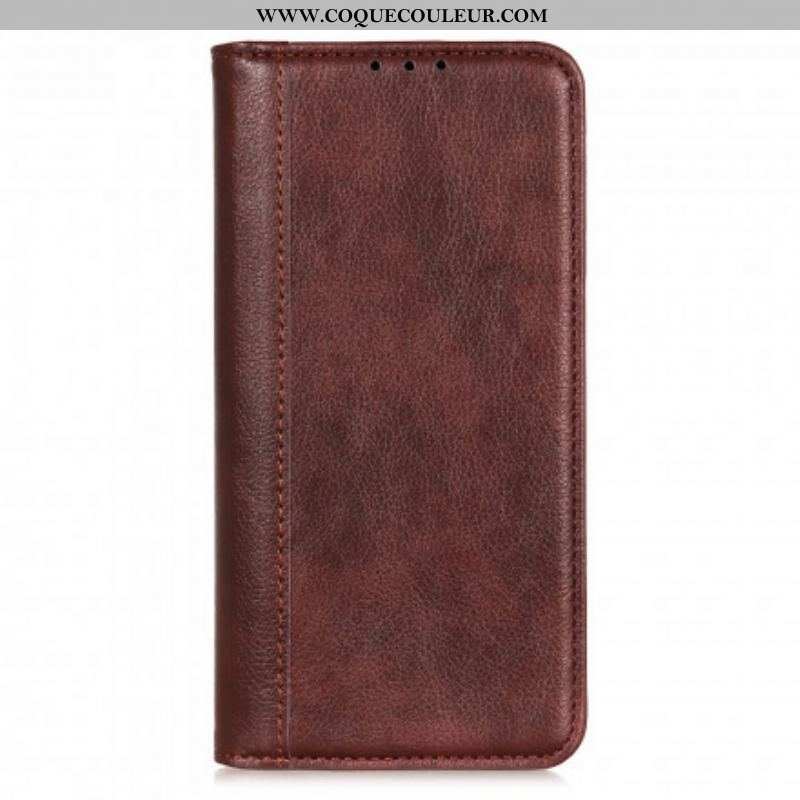 Flip Cover Xiaomi Redmi Note 10 Pro Cuir Litchi Fendu