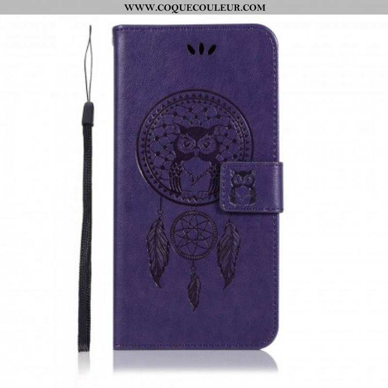 Housse Xiaomi Redmi Note 10 Pro Effet Cuir Attrape Rêves Hibou