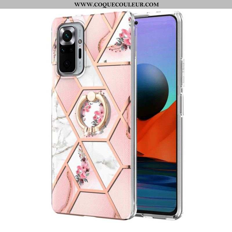 Coque Xiaomi Redmi Note 10 Pro Fleurs Anneau-Support