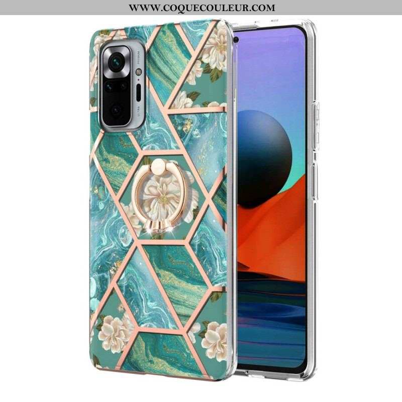 Coque Xiaomi Redmi Note 10 Pro Fleurs Anneau-Support