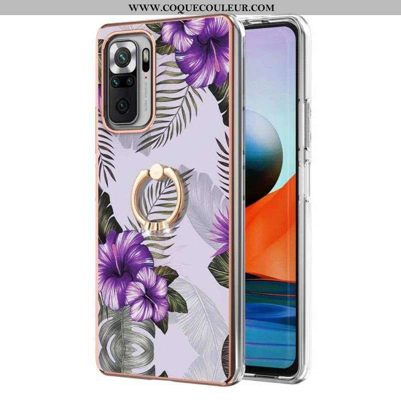 Coque Xiaomi Redmi Note 10 Pro Fleurs Anneau-Support