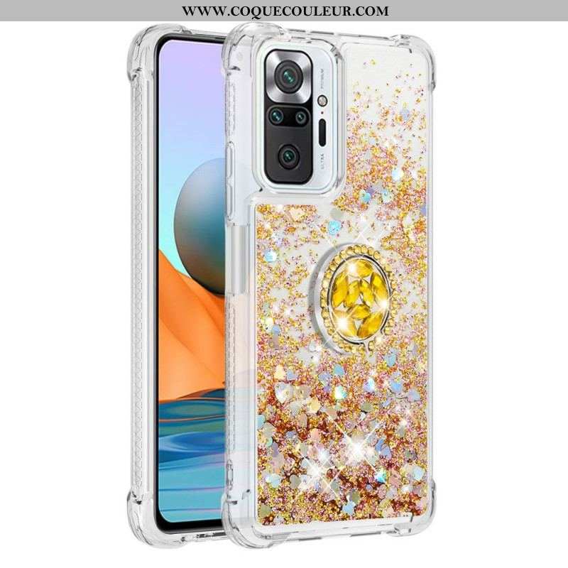 Coque Xiaomi Redmi Note 10 Pro Paillettes avec Anneau-Support