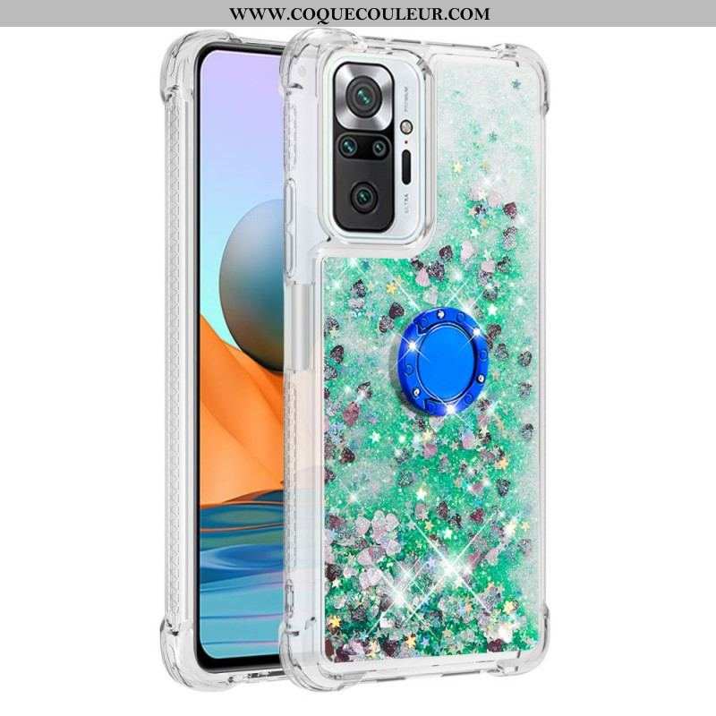 Coque Xiaomi Redmi Note 10 Pro Paillettes avec Anneau-Support