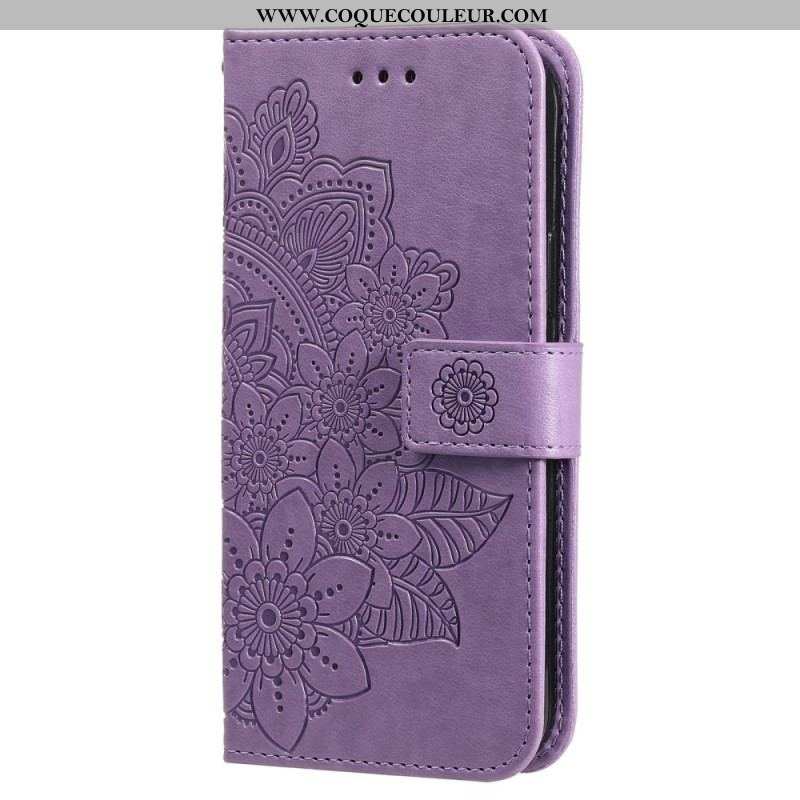 Housse Xiaomi Redmi Note 12/Poco X5 5G Fleur Mandala à Lanière