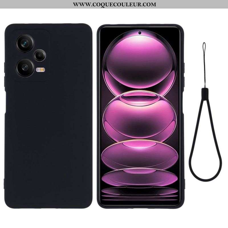 Coque Xiaomi Redmi Note 12 Pro Silicone Liquide avec Lanière