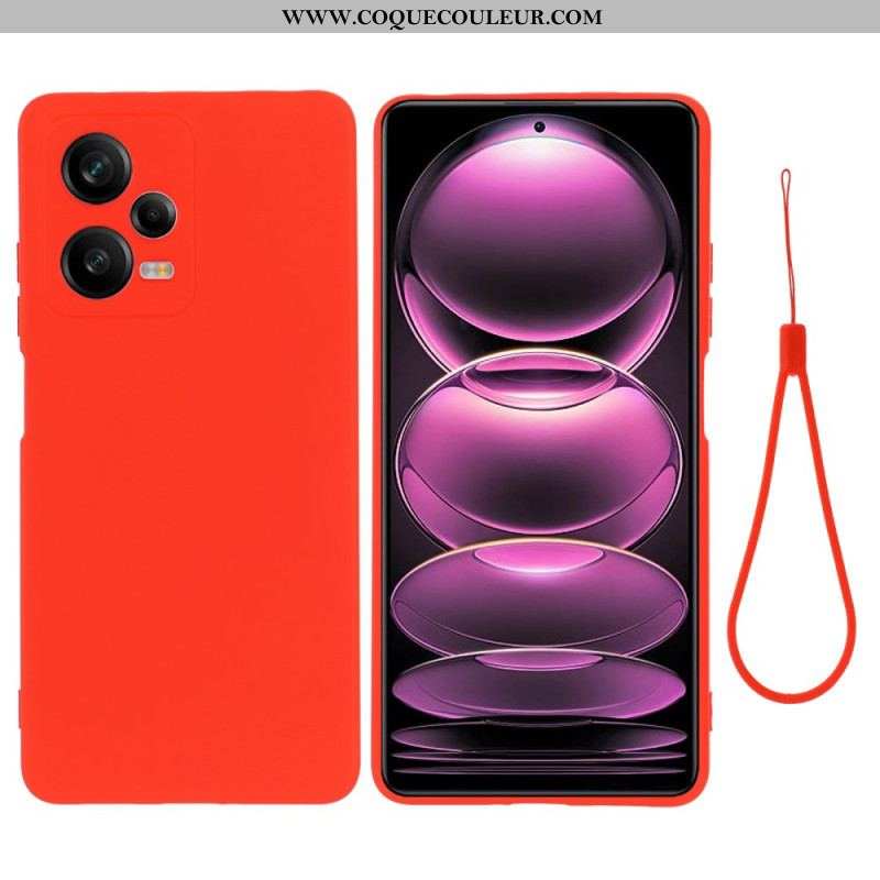 Coque Xiaomi Redmi Note 12 Pro Silicone Liquide avec Lanière