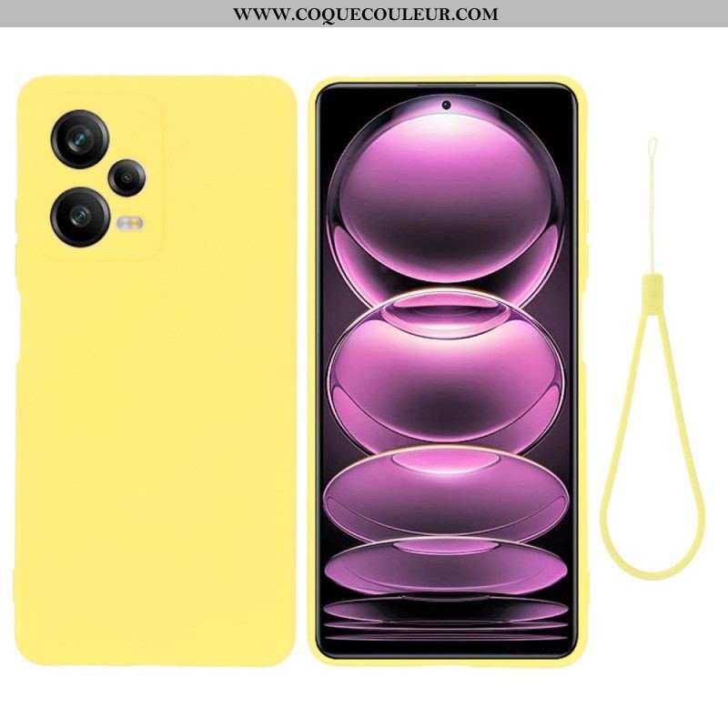 Coque Xiaomi Redmi Note 12 Pro Silicone Liquide avec Lanière