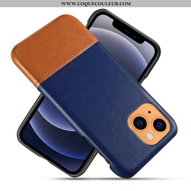 Coque iPhone 13 Mini Effet Cuir Bicolore KSQ