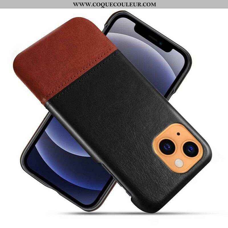 Coque iPhone 13 Mini Effet Cuir Bicolore KSQ