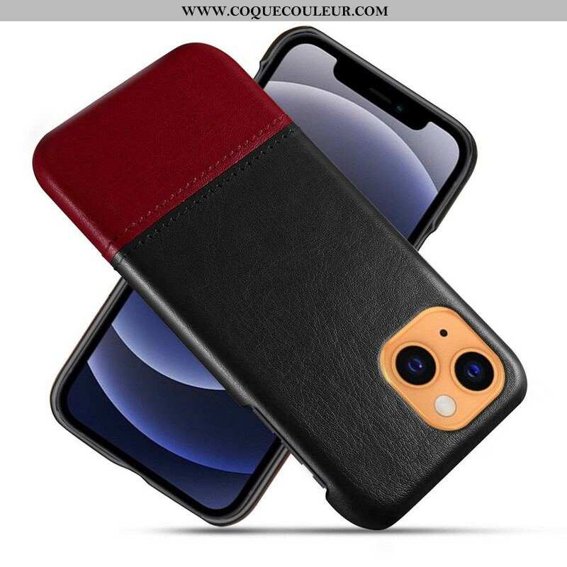 Coque iPhone 13 Mini Effet Cuir Bicolore KSQ