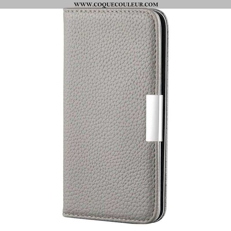 Flip Cover iPhone 13 Mini Simili Cuir Litchi Ultra Chic