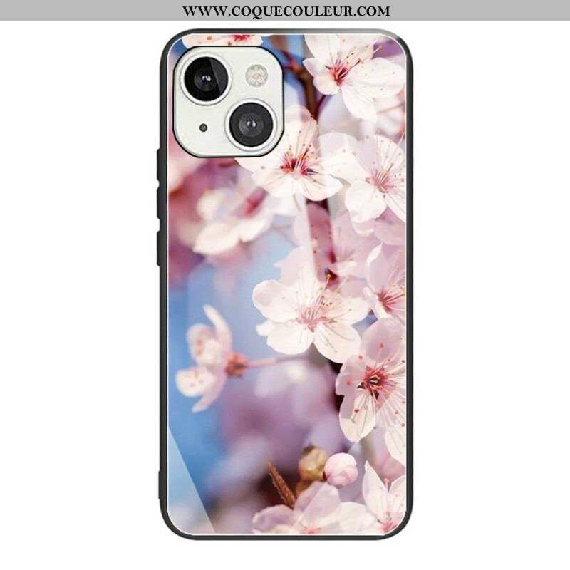 Coque iPhone 13 Mini Verre Trempé Fleurs Réalistes