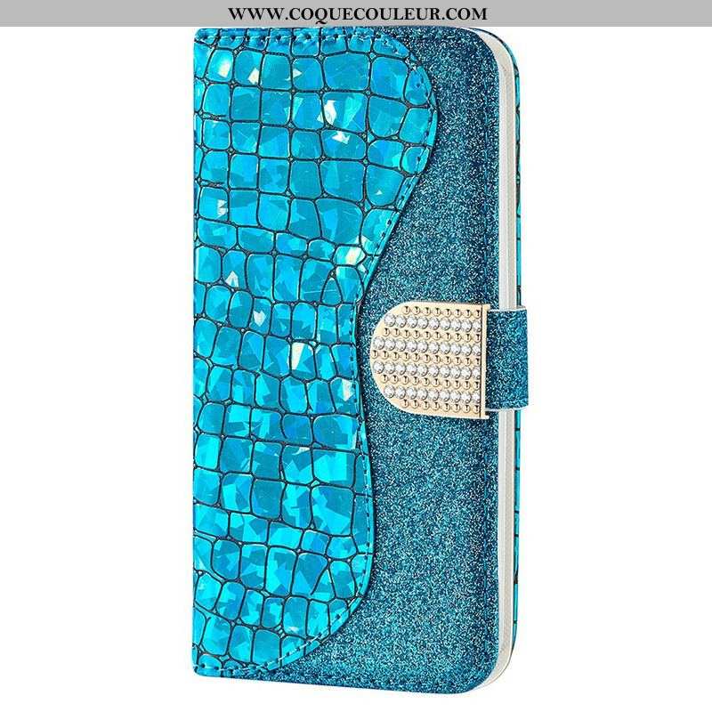 Housse iPhone 13 Mini Croco Diamants