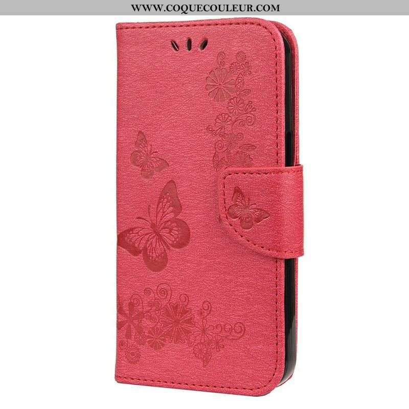 Housse iPhone 13 Mini Splendides Papillons à Lanière