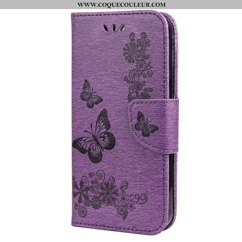 Housse iPhone 13 Mini Splendides Papillons à Lanière