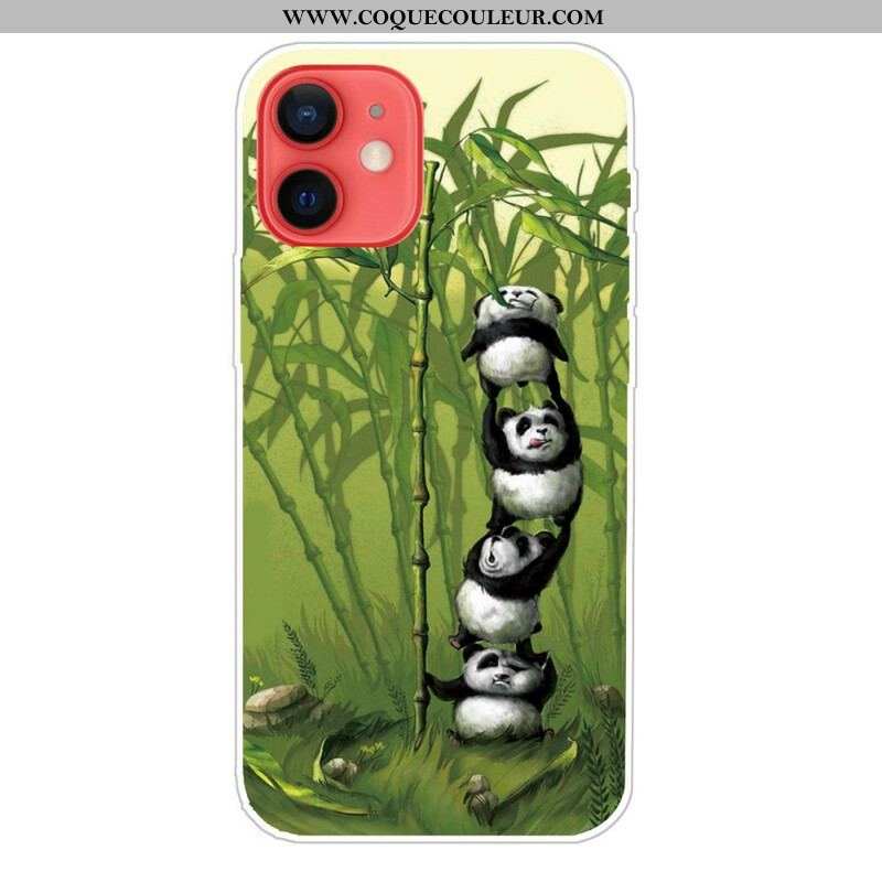 Coque iPhone 13 Mini Tas de Pandas