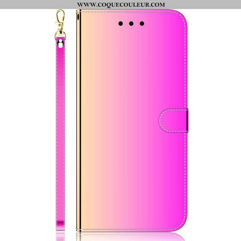 Housse iPhone 13 Mini Simili Cuir Couverture Miroir