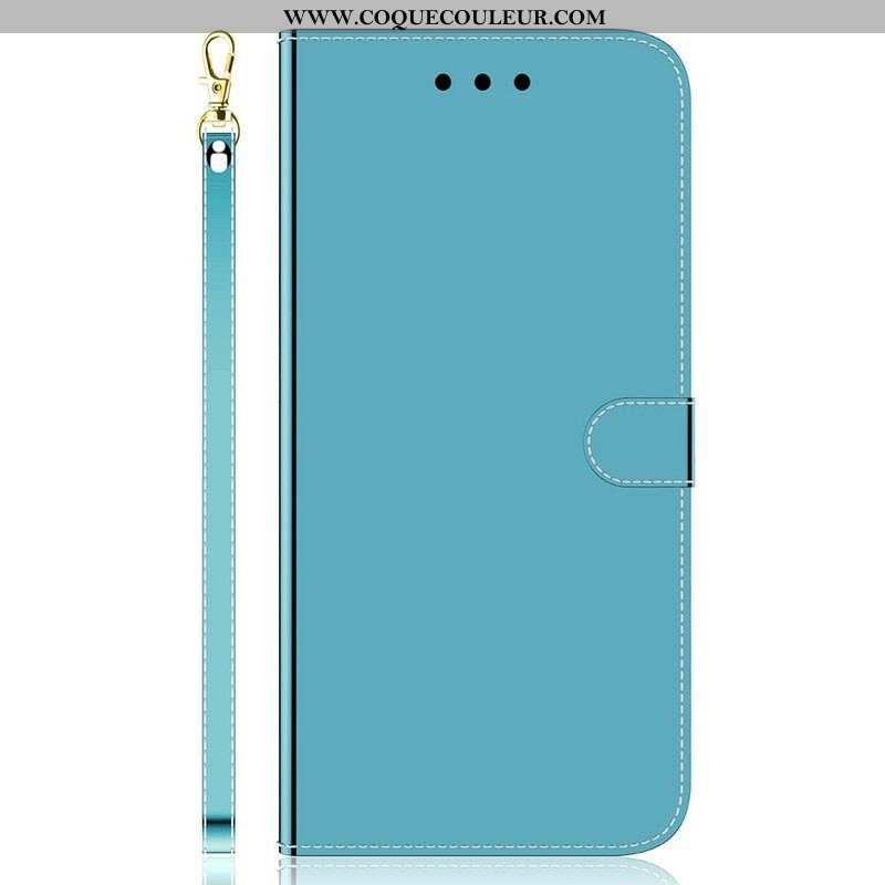 Housse iPhone 13 Mini Simili Cuir Couverture Miroir