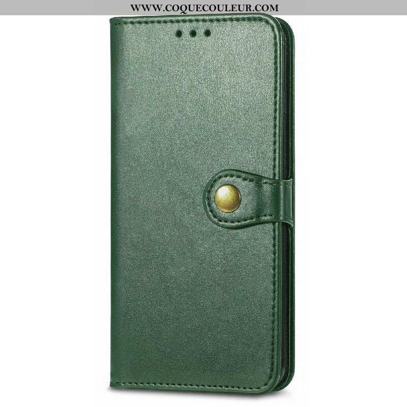 Housse iPhone 13 Mini Simili Cuir et Fermoir Vintage