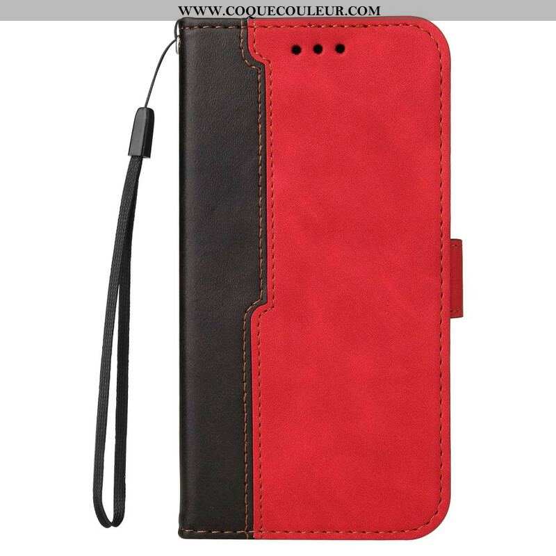 Housse iPhone 13 Mini Simili Cuir Bicolore