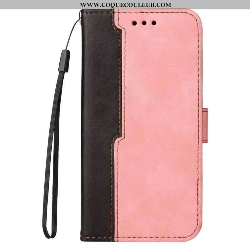 Housse iPhone 13 Mini Simili Cuir Bicolore